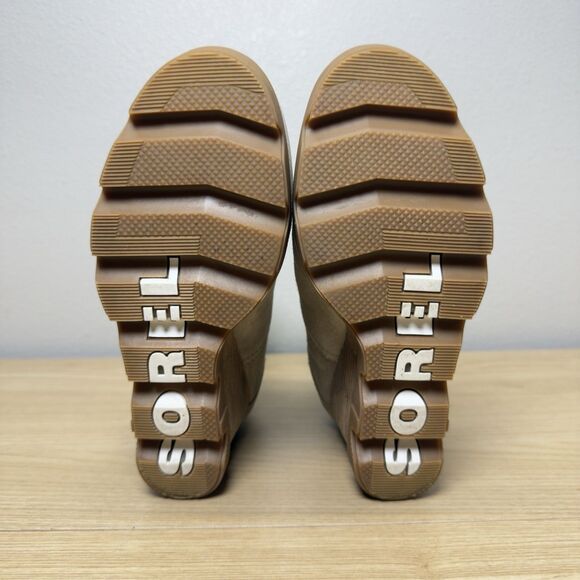 Sorel Joan Uptown Chelsea Wedge Boots Size 7.5 Sandy Tan Suede Waterproof - Picture 8 of 10